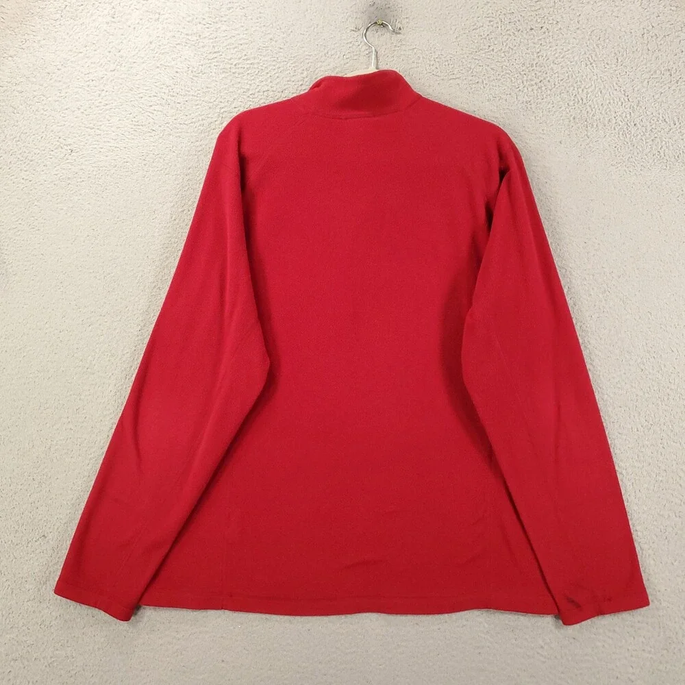 The North Face Fleece Sweater Mens Large Red 1/4 Zip Sweatshirt Pullover Jacket